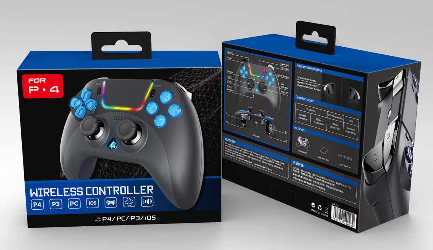 Wireless Game Controller For PC/P4/P3 Six Axis Motion Sensing Vibration Colorful LED Controller With Built-in Touchpad Operation