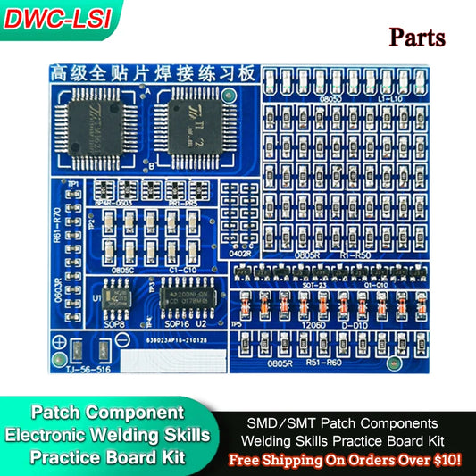 02 Patch Components Electronic Welding Practice Board Kit SMD/SMT DIY Soldering Skill Practice PCB Board Electronic Project Kits