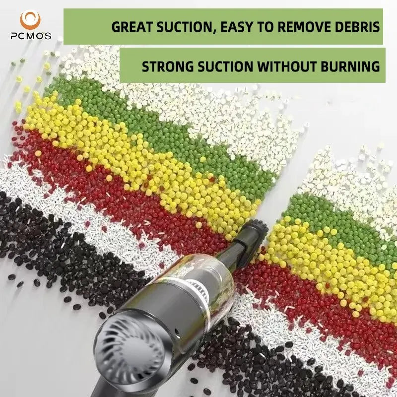 PCMOS 1PC Wireless Vacuum Cleaner Dual Use for Home and Car High Power Powerful Vacuum Cleaner Black