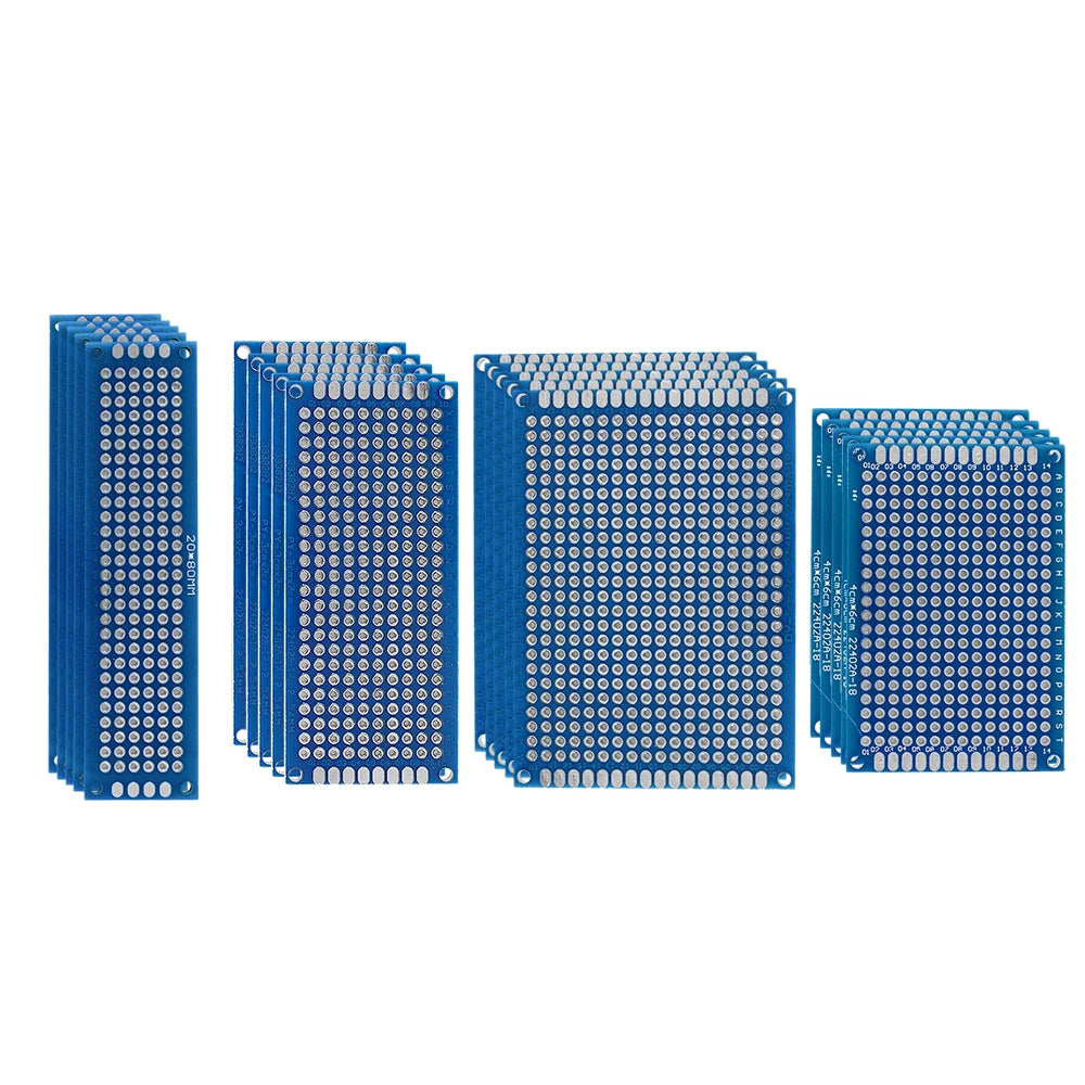 20PCS/Lot Double sided PCB kit Board Breadboard 2x8 3x7 4x6 5x7cm Universal PCB Experiment Blue Prototype Circuit Boards Diy