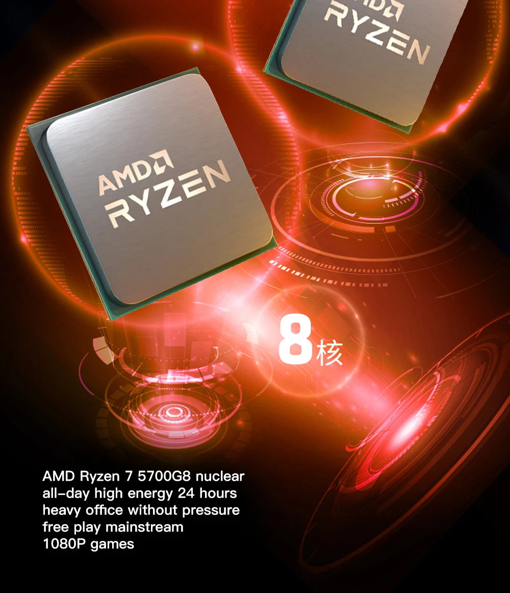 AMD RYZEN 7 5700G CPU 100% Brand New 5700G Processor Desktop PC Gamer 4.6GHz 8-Core 16-Thread Vega 8 Graphics Card