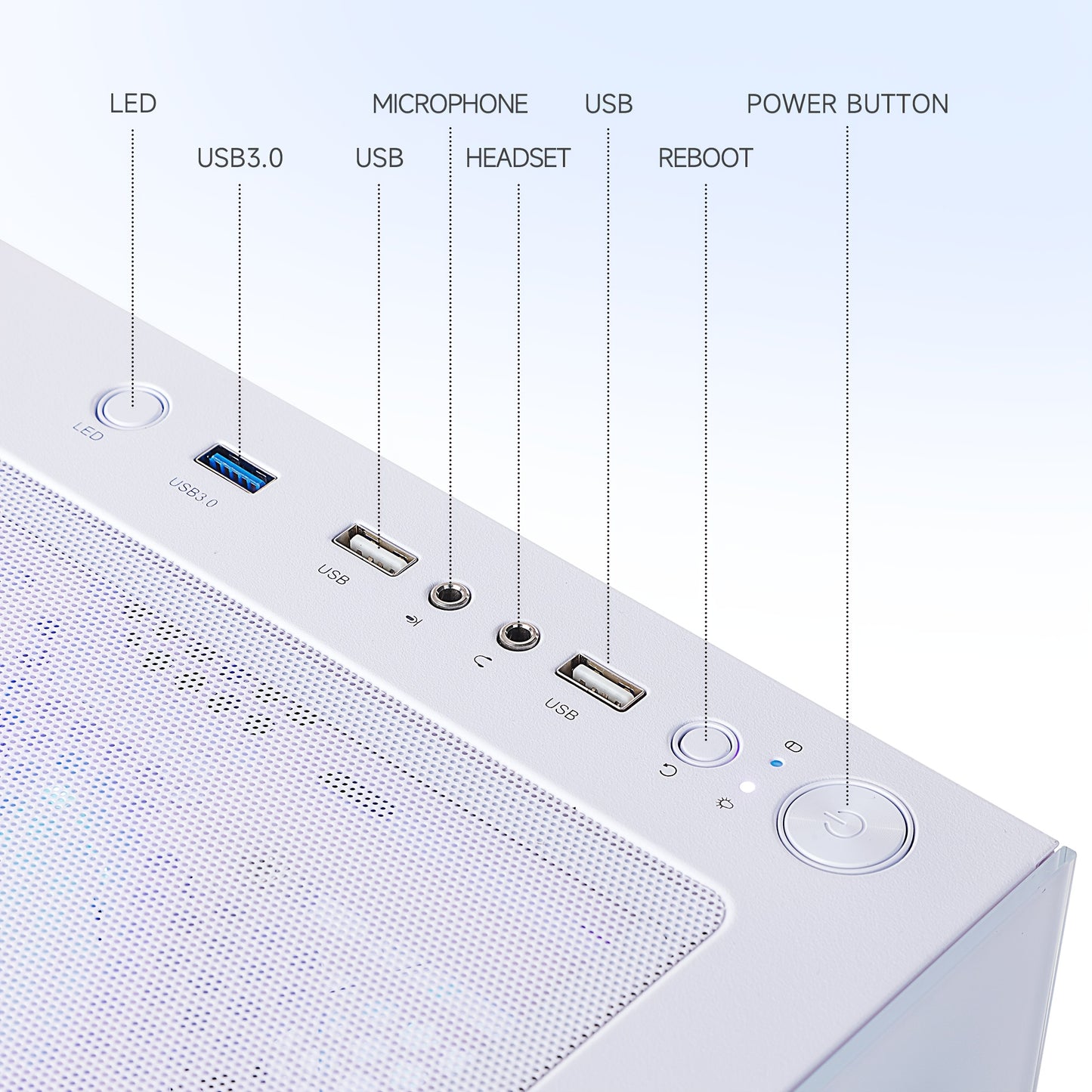 NINGMEI Gaming Computer with Ryzen 7 5700X Processor, NVIDIA GeForce RTX 4060 GPU, 1TB SSD, 32GB RAM, 240mm Water Cooling, 4GB RGB Fins, and 2 USB-C Ports - Desktop PC for PC, Sleek Tower Design, Efficient Power Supply