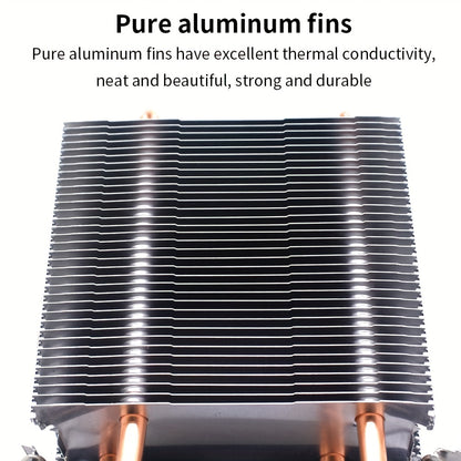 TISHRIC CPU Processor Cooler Cooling Fan RGB 3Pin PWM 2 Heat Pipes CPU Cooler Radiator PC Fan For Intel 1200 1150 1151 1155 1700 AM3 AM4.