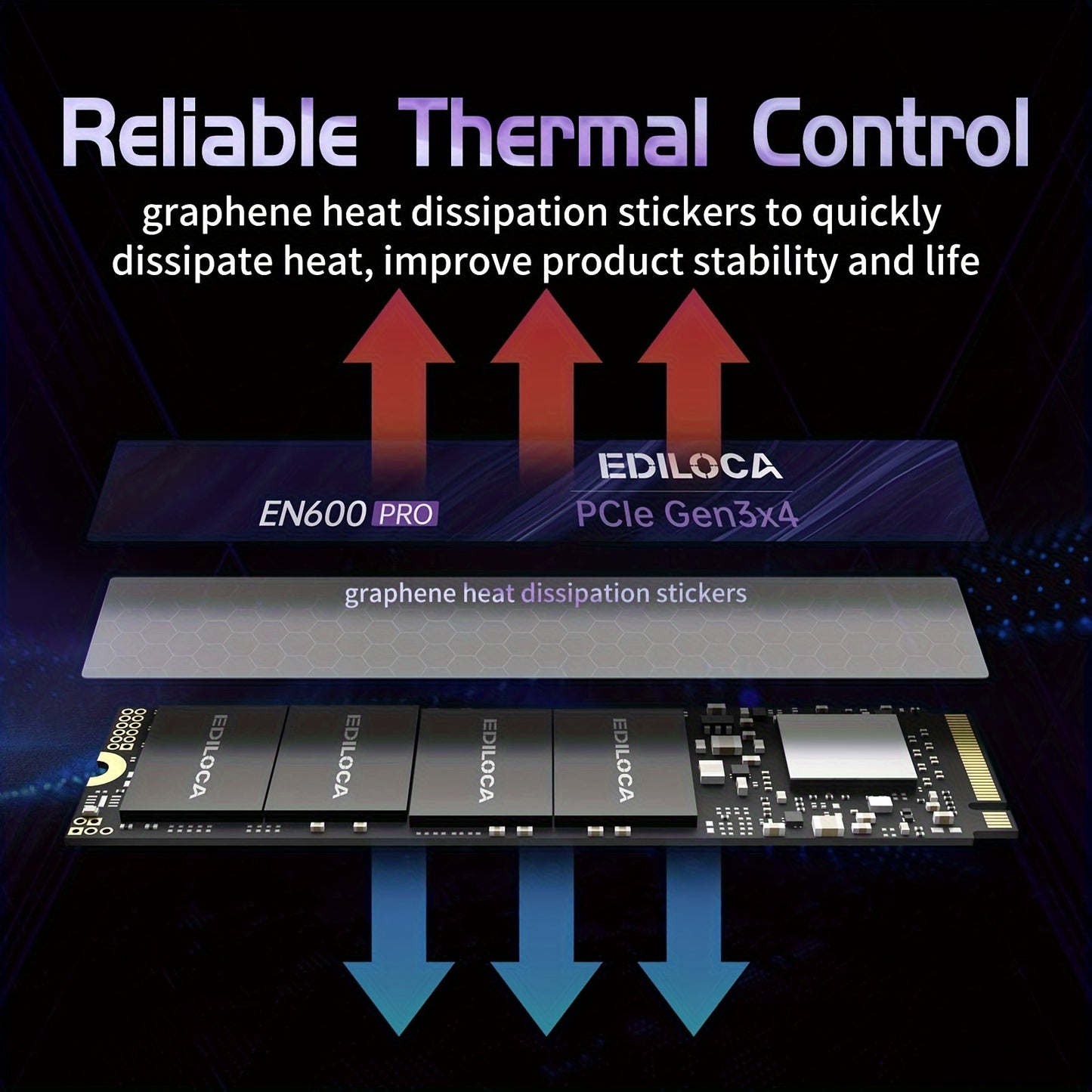 [Up to 3500MB/s | NVMe] EN600 PRO SSD | NVMe M.2 2280, Up to 3500MB/s, SLC Cache 3D NAND TLC, Internal Solid State Drive, Graphene Cooling Sticker, Storage for PC, Desktop And Laptops, PCle 3.0x4