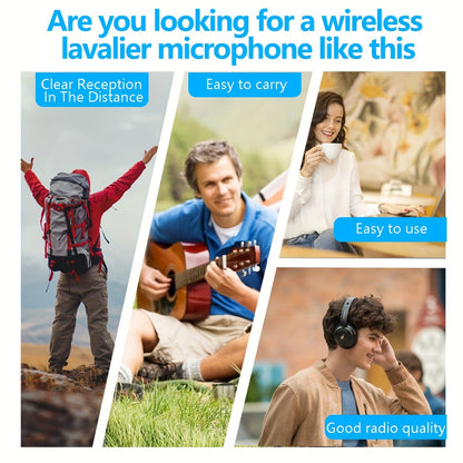 ProAudio Wireless Lavalier Microphone Clip - Preamps for IPhone, IPad, Android, and USB-C Devices - Cordless, Plug and Play, High-Quality Audio for Video Recording, Live Streaming, Interviews, and Vlogging