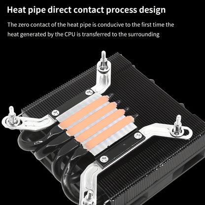 ITX CPU Cooler Fan RGB 4Pin PWM 4 Heat Pipe Tower Air Cooler Intel LGA1700 1150 1155 115X 1200 Processor Cooler Radiator ITX Small Chassis Dedicated CPU Fan 4 Heat Pipe Fan Speed 600-3300RPM ±