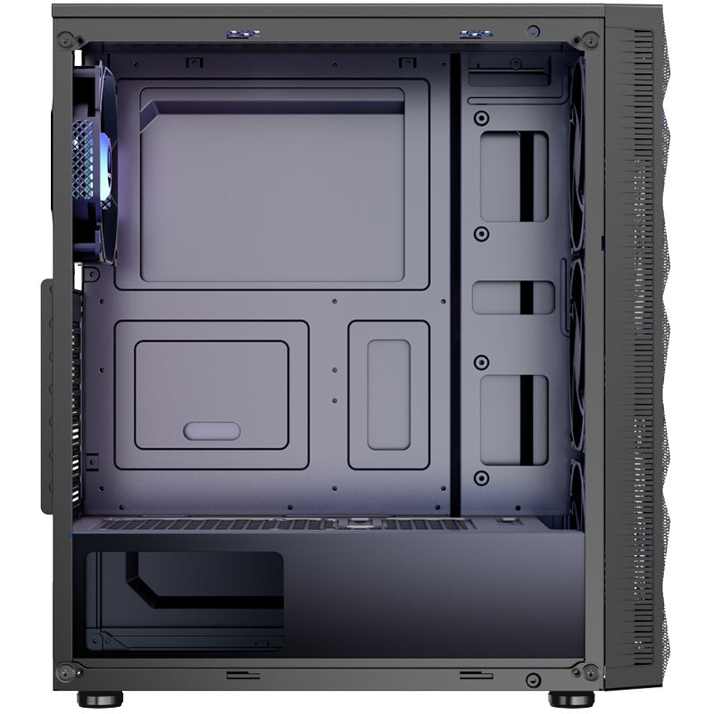 PC Case Pre-Install 4 RGB Fans, ATX Gaming Computer Case with Diamond-Shaped Mesh Front & Tempered Glass Side Panel, USB 3.0 Airflow Mid Tower case