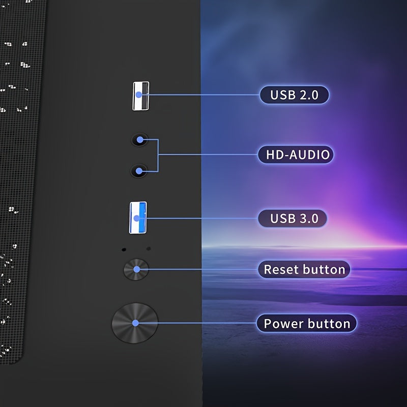 MATX-SLIM ITX Gaming PC Case with 3x120mm ARGB Fans, 270° Full View Tempered Glass Mid Tower, USB 3.0, Air Cooling, Mini-ITX Compatible, Compact Design for Small Spaces, Vibrant Pc Setup | Sleek Midtower | Sleek Construction