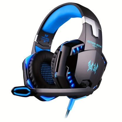 G2000 Gaming Headset with Mic LED Light Over Ear Wired Headphones for PC Game, Video Games Ps 5