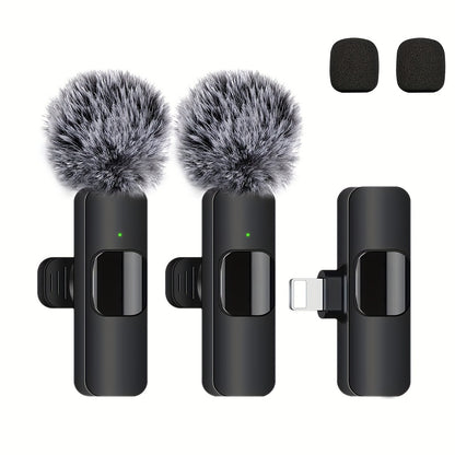 ProAudio Wireless Lavalier Microphone Clip - Preamps for IPhone, IPad, Android, and USB-C Devices - Cordless, Plug and Play, High-Quality Audio for Video Recording, Live Streaming, Interviews, and Vlogging