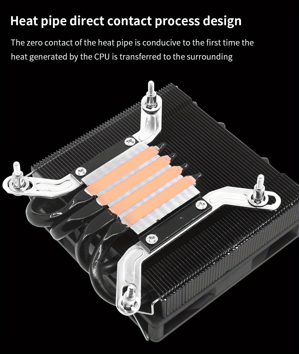 ITX CPU Cooler Fan RGB 4Pin PWM 4 Heat Pipe Tower Air Cooler Intel LGA1700 1150 1155 115X 1200 Processor Cooler Radiator ITX Small Chassis Dedicated CPU Fan 4 Heat Pipe Fan Speed 600-3300RPM ±