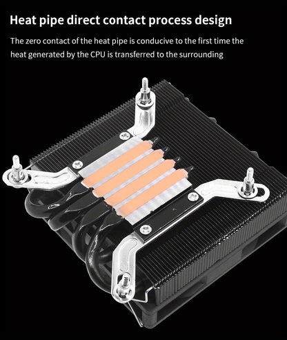 ITX CPU Cooler Fan RGB 4Pin PWM 4 Heat Pipe Tower Air Cooler Intel LGA1700 1150 1155 115X 1200 Processor Cooler Radiator ITX Small Chassis Dedicated CPU Fan 4 Heat Pipe Fan Speed 600-3300RPM ±