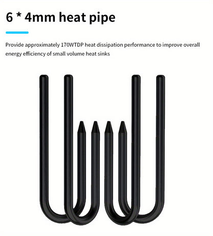 ITX CPU Cooler Fan RGB 4Pin PWM 4 Heat Pipe Tower Air Cooler Intel LGA1700 1150 1155 115X 1200 Processor Cooler Radiator ITX Small Chassis Dedicated CPU Fan 4 Heat Pipe Fan Speed 600-3300RPM ±