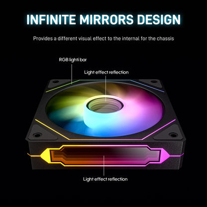 3 Pack120mm PC Case Fans ARGB CPU Fan 5V 3PIN Case Cooler Fan 800-1800RPM 4Pin PWM Quiet Case Fans