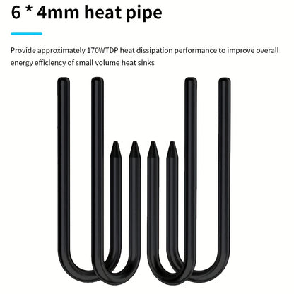 ITX CPU Cooler Fan RGB 4Pin PWM 4 Heat Pipe Tower Air Cooler Intel LGA1700 1150 1155 115X 1200 Processor Cooler Radiator ITX Small Chassis Dedicated CPU Fan 4 Heat Pipe Fan Speed 600-3300RPM ±