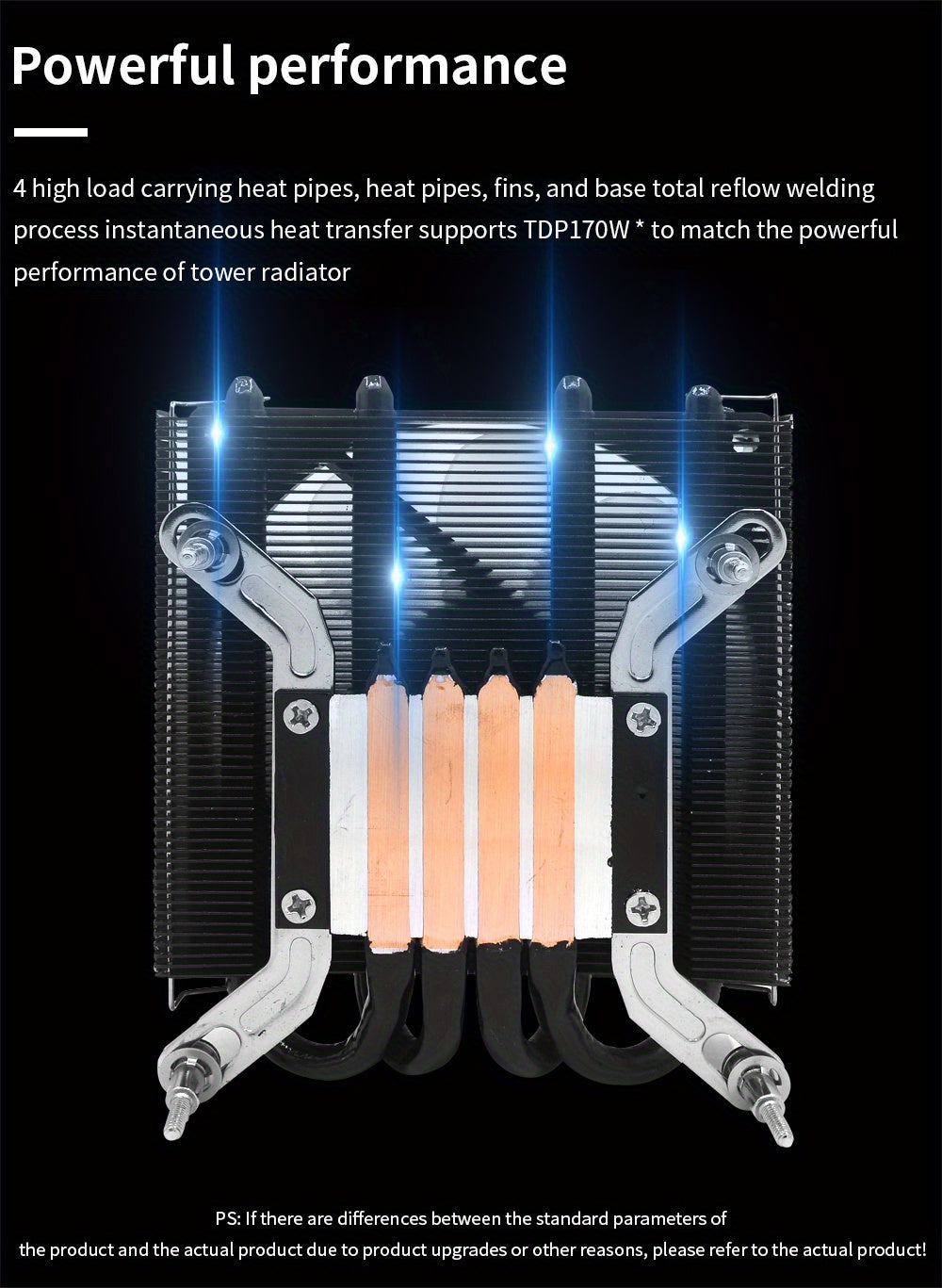 ITX CPU Cooler Fan RGB 4Pin PWM 4 Heat Pipe Tower Air Cooler Intel LGA1700 1150 1155 115X 1200 Processor Cooler Radiator ITX Small Chassis Dedicated CPU Fan 4 Heat Pipe Fan Speed 600-3300RPM ±