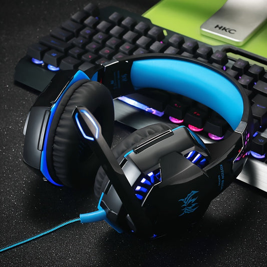 G2000 Gaming Headset with Mic LED Light Over Ear Wired Headphones for PC Game, Video Games Ps 5