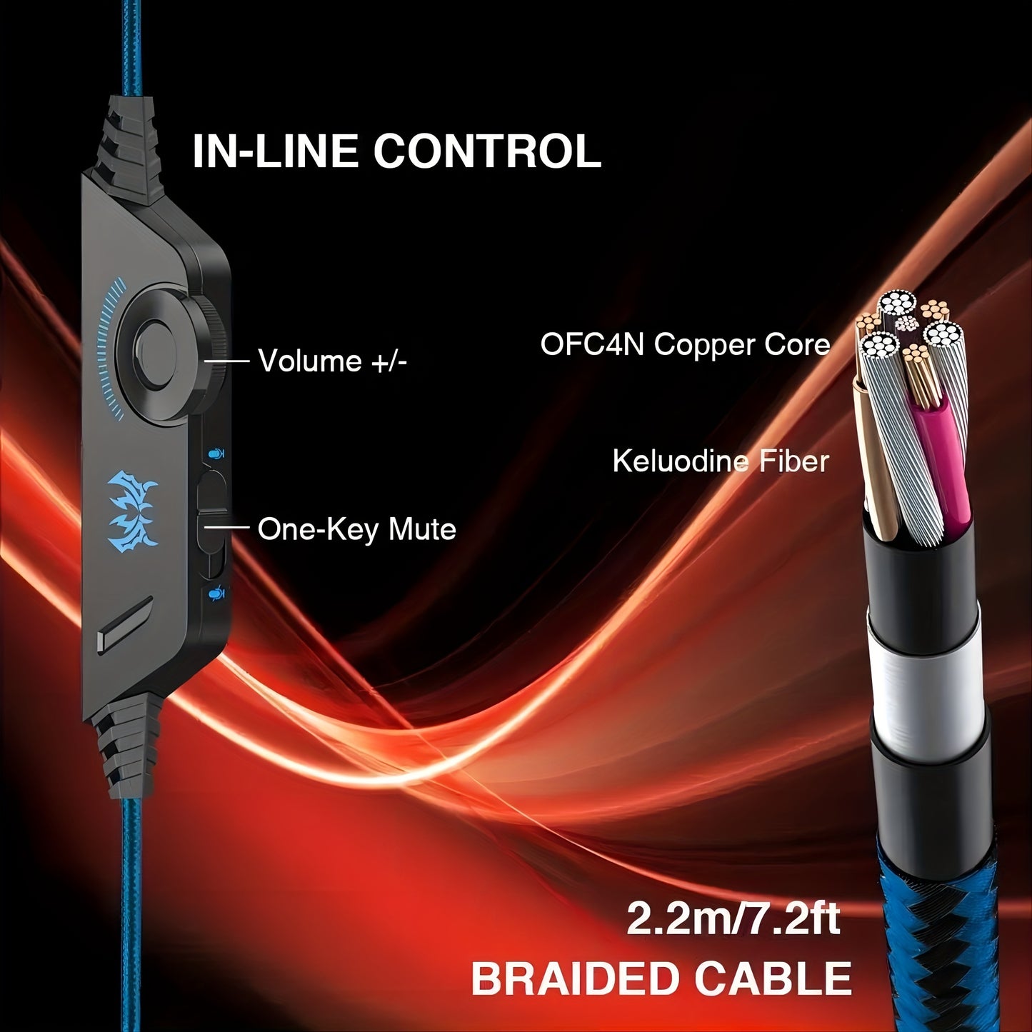 G2000 Gaming Headset with Mic LED Light Over Ear Wired Headphones for PC Game, Video Games Ps 5