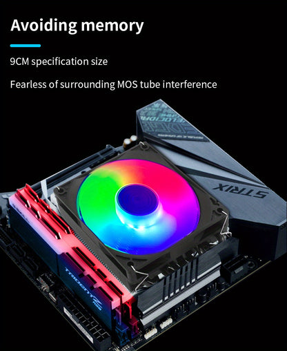 ITX CPU Cooler Fan RGB 4Pin PWM 4 Heat Pipe Tower Air Cooler Intel LGA1700 1150 1155 115X 1200 Processor Cooler Radiator ITX Small Chassis Dedicated CPU Fan 4 Heat Pipe Fan Speed 600-3300RPM ±