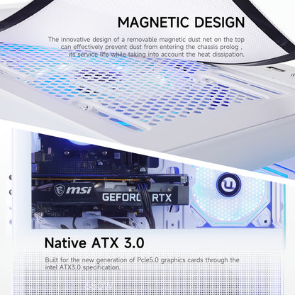 NINGMEI Gaming Computer with Ryzen 7 5700X Processor, NVIDIA GeForce RTX 4060 GPU, 1TB SSD, 32GB RAM, 240mm Water Cooling, 4GB RGB Fins, and 2 USB-C Ports - Desktop PC for PC, Sleek Tower Design, Efficient Power Supply