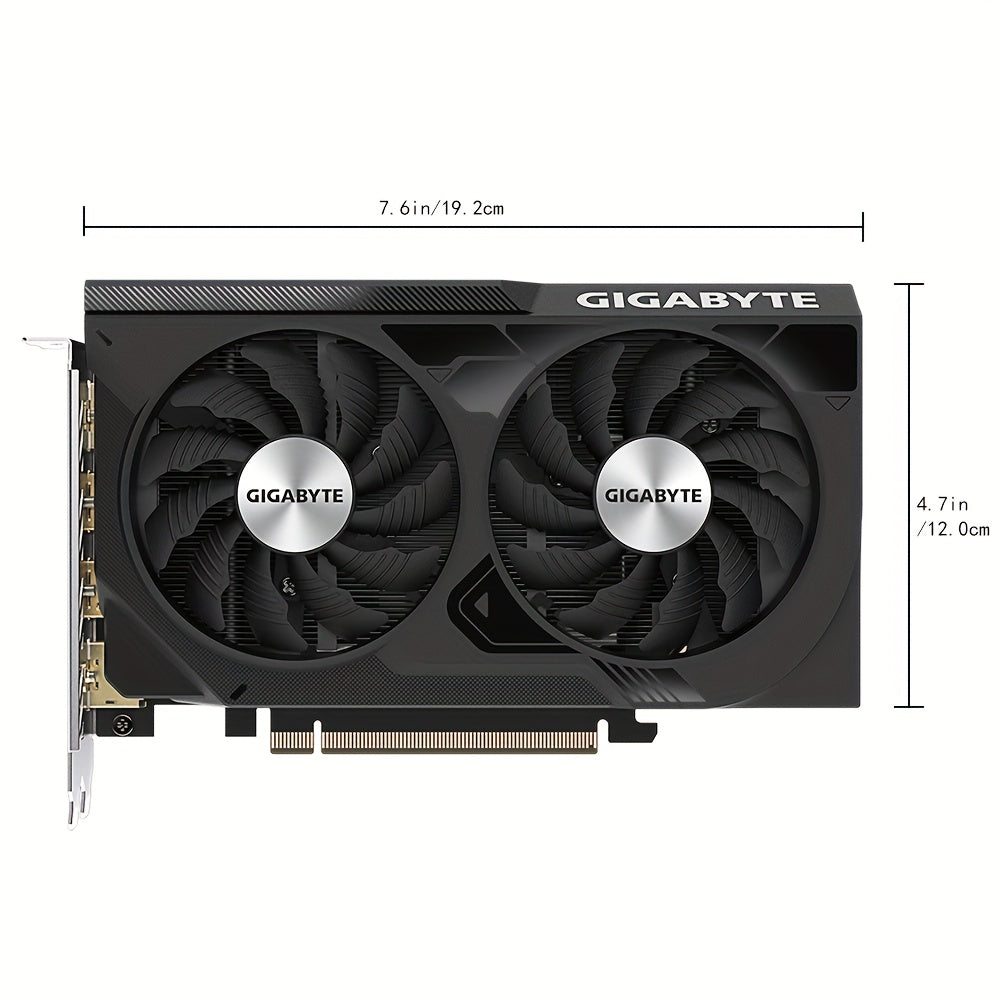 GIGABYTE RTX4060 WINDFORCE OC 8G - Overclocked NVIDIA GeForce Graphics Card, GDDR6, 17Gbps, PCI-E4.0, 128bit, Desktop GPU with DisplayPort & HDTV Outputs, Sleek Design with Dual Fan Cooling