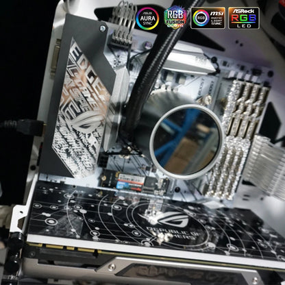 PC Case IO Panel Customize MOBO MOD Mirror Panel AURA Water Cooler Custom 5V3PIN ARGB Motherboard Lighting Panel Customizable