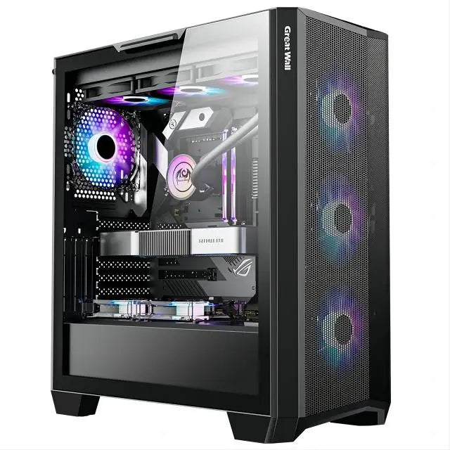 AOTESIER Gaming PC core i7 CPU With 16G RAM 256G SSD HD4600 ATX/ITX/M-ATX full view side panel Temper Glass Front pc gamer