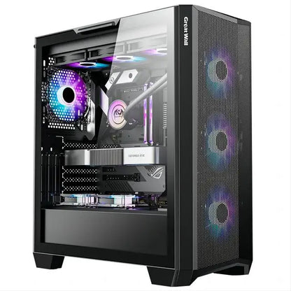 AOTESIER Gaming PC core i7 CPU With 16G RAM 256G SSD HD4600 ATX/ITX/M-ATX full view side panel Temper Glass Front pc gamer