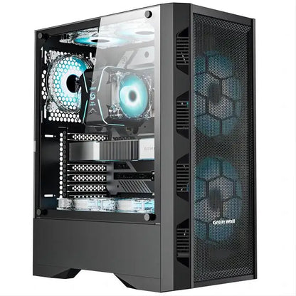 AOTESIER Gaming PC core i7 CPU With 16G RAM 256G SSD HD4600 ATX/ITX/M-ATX full view side panel Temper Glass Front pc gamer