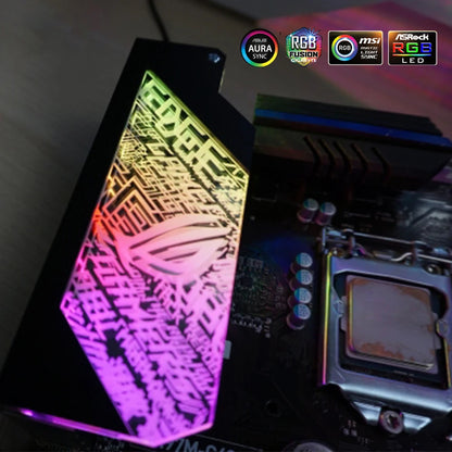 PC Case IO Panel Customize MOBO MOD Mirror Panel AURA Water Cooler Custom 5V3PIN ARGB Motherboard Lighting Panel Customizable