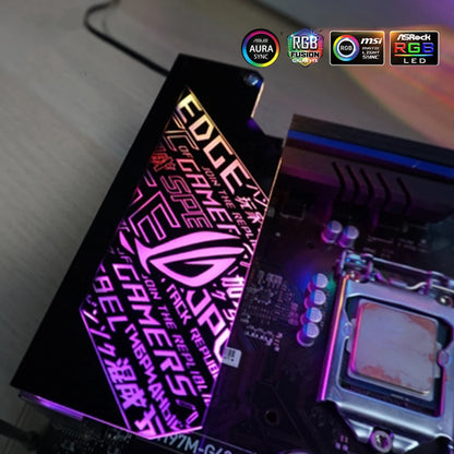 PC Case IO Panel Customize MOBO MOD Mirror Panel AURA Water Cooler Custom 5V3PIN ARGB Motherboard Lighting Panel Customizable