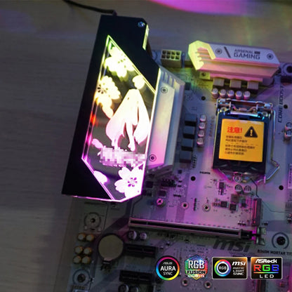 PC Case IO Panel Customize MOBO MOD Mirror Panel AURA Water Cooler Custom 5V3PIN ARGB Motherboard Lighting Panel Customizable