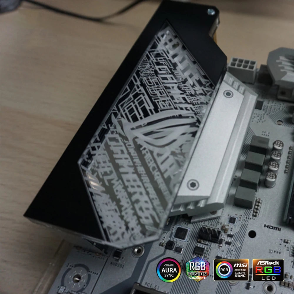 PC Case IO Panel Customize MOBO MOD Mirror Panel AURA Water Cooler Custom 5V3PIN ARGB Motherboard Lighting Panel Customizable