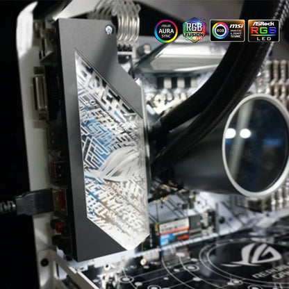 PC Case IO Panel Customize MOBO MOD Mirror Panel AURA Water Cooler Custom 5V3PIN ARGB Motherboard Lighting Panel Customizable