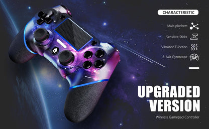 AceGamer Wireless Gamepad for PS4 Controller,with USB C Cable/Double Motors/6-Axis Gyro/3.5mm Audio Jack/Touch Pad Function