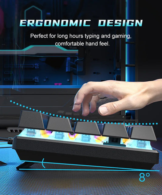 Teclado mecanico 60% gaming keyboard gamer mechanical keyboards pc teclados laptop oficina mini key board klavye teclas white