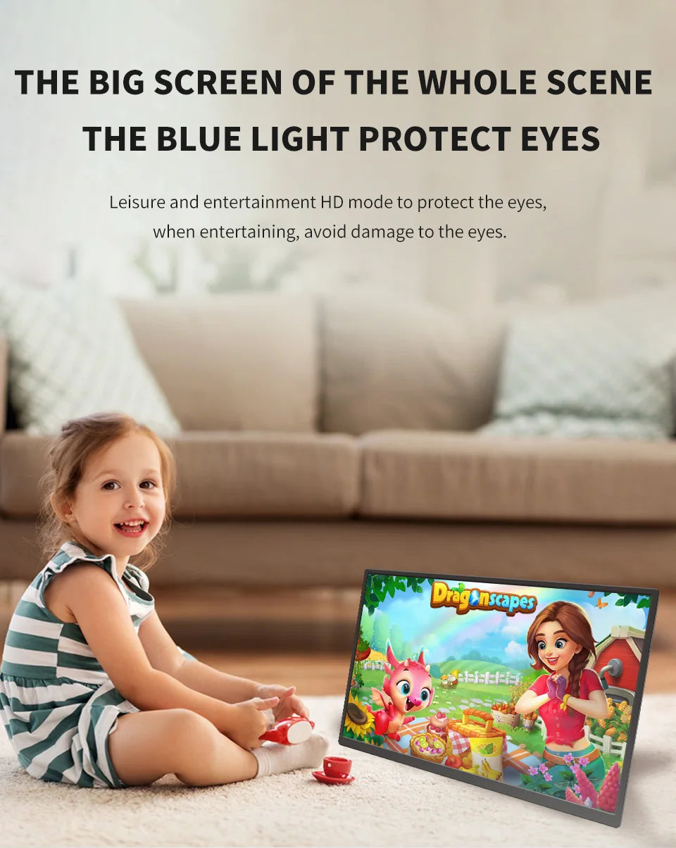 HGFRTEE Portable Gaming Monitor 18.5 Inch 1080P 16:09 120Hz 100%sRGB 300Cd/m² Travel Screen for MacBook Laptop PC Game Consoles