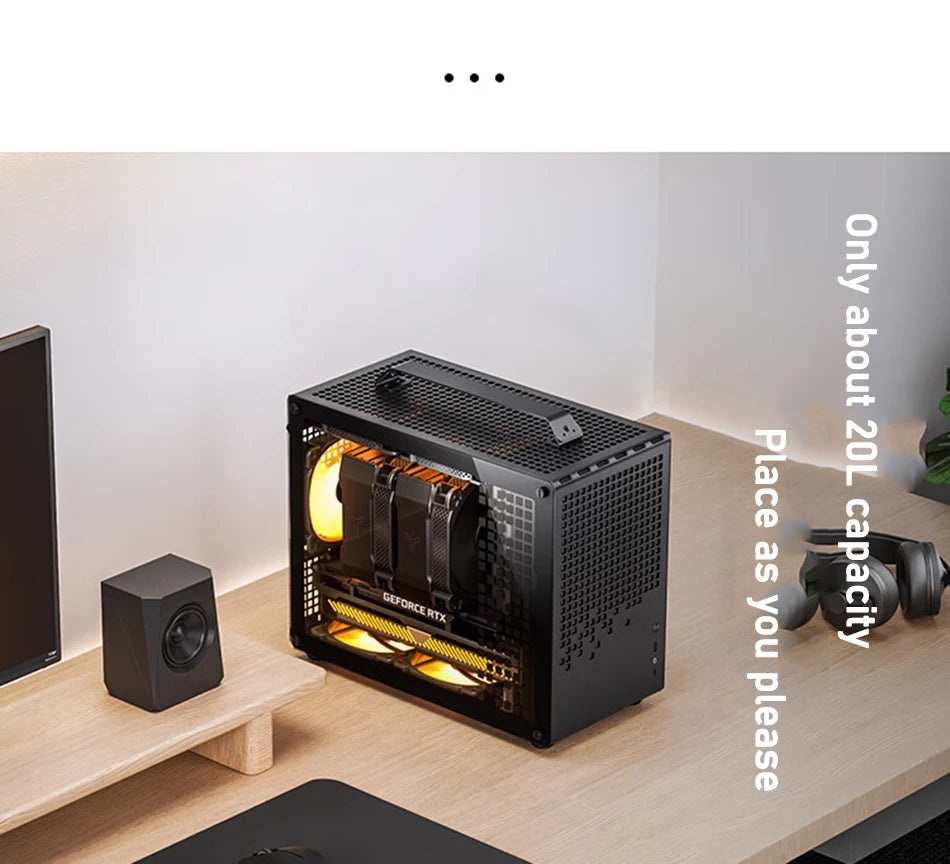 Jonsbo Z20 MATX ATX PC Case Chassis 20L Detachable Handle Case Support 240mm AIO Cooler Type-C Black Desktop Small Compact Case