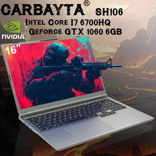 2025 16" Gaming Laptop intel Core i7-6700HQ GTX 1060 6GB Notebook PC IPS 1920*1200 16GB DDR4 1TB SSD Windows 11 Pro Laptop Gamer