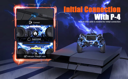 AceGamer Wireless Gamepad for PS4 Controller,with USB C Cable/Double Motors/6-Axis Gyro/3.5mm Audio Jack/Touch Pad Function