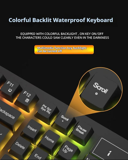 Gamer Keyboard And Mouse PC Gaming Keyboard RGB Backlit Keyboard Rubber Keycaps Wired English Keyboard Mouse Gamer Gaming Mouse