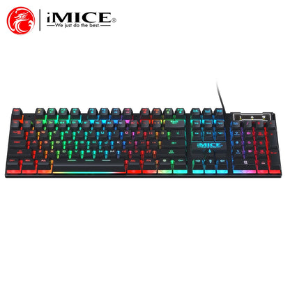 Ergonomics Backlit Keyboard Wired Gaming Keyboard waterproof Luminous keyboard And Mouse Set for Gamer PC Laptop