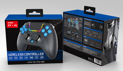 Wireless Game Controller For PC/P4/P3 Six Axis Motion Sensing Vibration Colorful LED Controller With Built-in Touchpad Operation