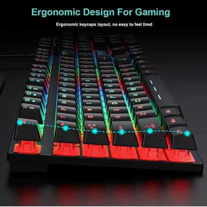 Ergonomics Backlit Keyboard Wired Gaming Keyboard waterproof Luminous keyboard And Mouse Set for Gamer PC Laptop