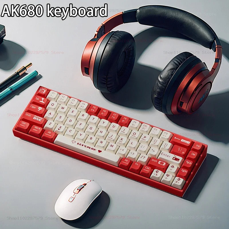 65% Gaming Mechanical Keyboard Wired Wireless Bluetooth Gamer Keyboard Hot Swap Custom Keycap Gasket for Pc Laptop