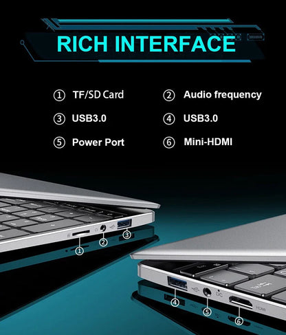 15.6" Gaming Laptop intel Core i7 8500Y Notebook PC 1920*1200 16GB DDR4 1TB SSD Windows 11 Pro Laptop Gamer notebook computer