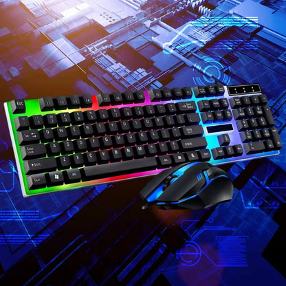 Gamer Keyboard And Mouse PC Gaming Keyboard RGB Backlit Keyboard Rubber Keycaps Wired English Keyboard Mouse Gamer Gaming Mouse