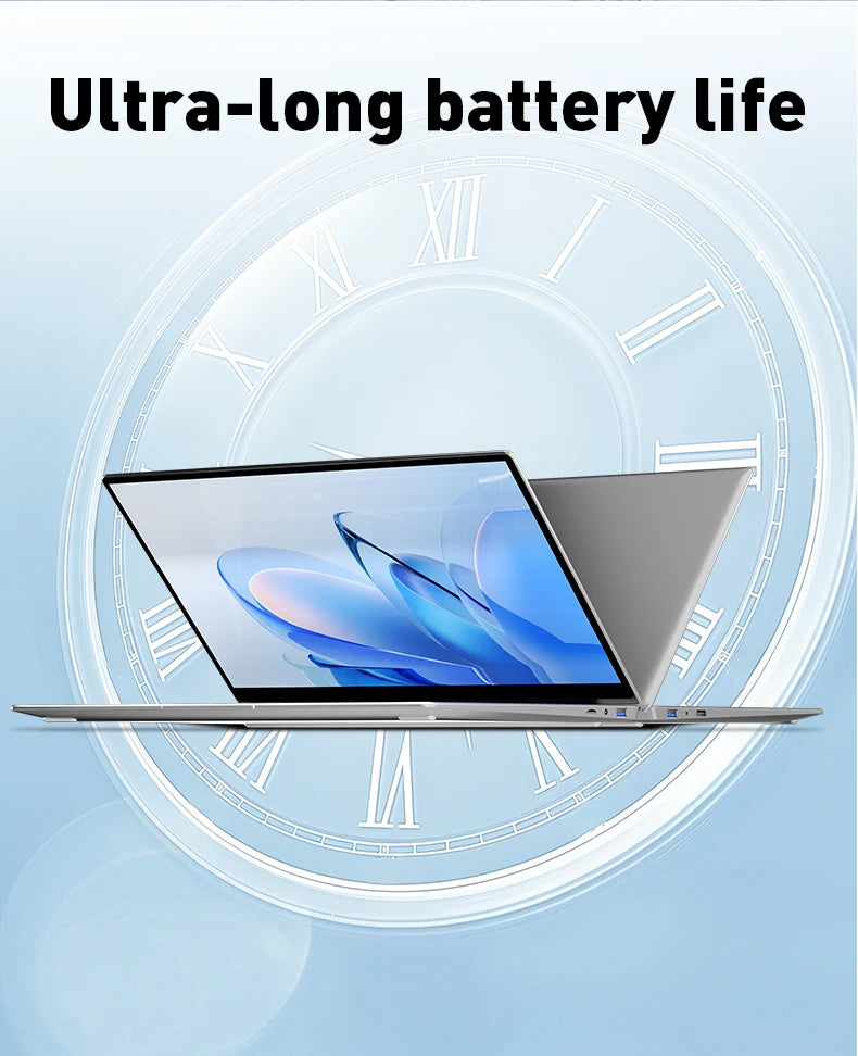 14.1" Ultra Slim Laptop 16GB RAM 2TB SSD Intel N3700 Notebook Gamer  1920*1080 Display Windows 11 Pro Office Study Computer PC