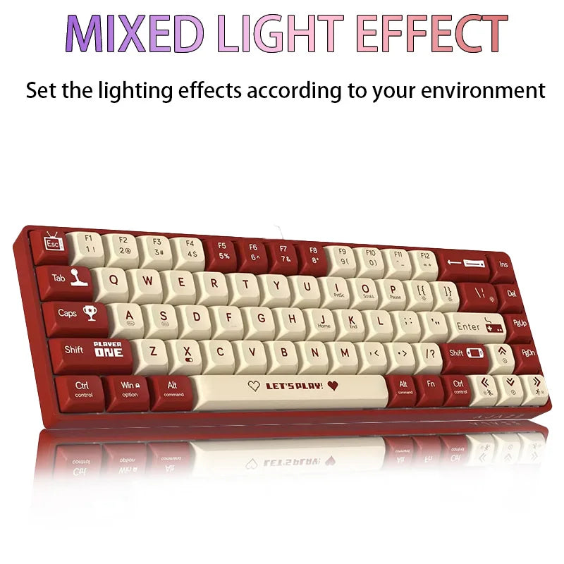 65% Gaming Mechanical Keyboard Wired Wireless Bluetooth Gamer Keyboard Hot Swap Custom Keycap Gasket for Pc Laptop