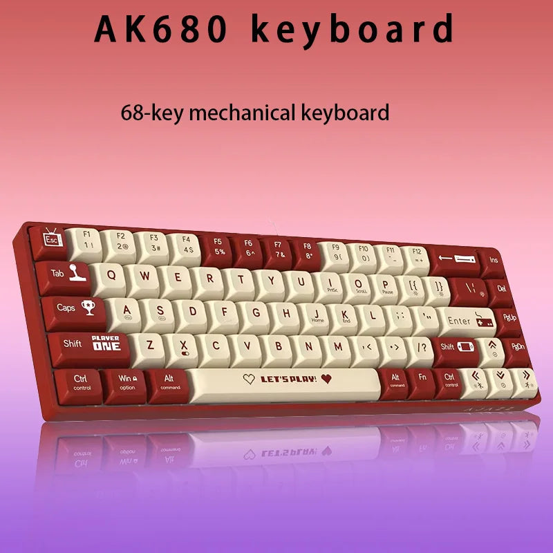 65% Gaming Mechanical Keyboard Wired Wireless Bluetooth Gamer Keyboard Hot Swap Custom Keycap Gasket for Pc Laptop